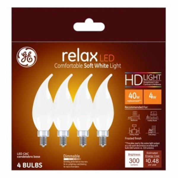 Current 4W Candle Shape Soft White Light Color Bulb, 4PK 240216